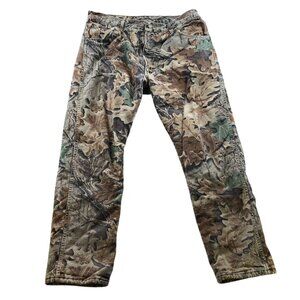 Vintage Wrangler Men's Flannel Lined Jeans Size 36x32 Camouflage Hunting Outdoor